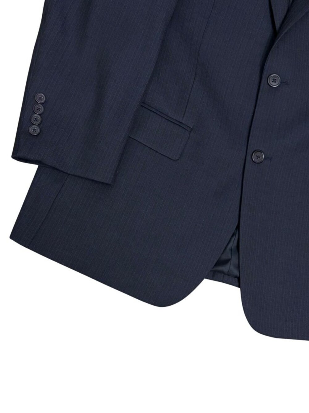 JOSEPH & FEISS PINSTRIPE SUIT Blue Business Casual Formal Blazer Pants Mens 40R - Picture 11 of 11